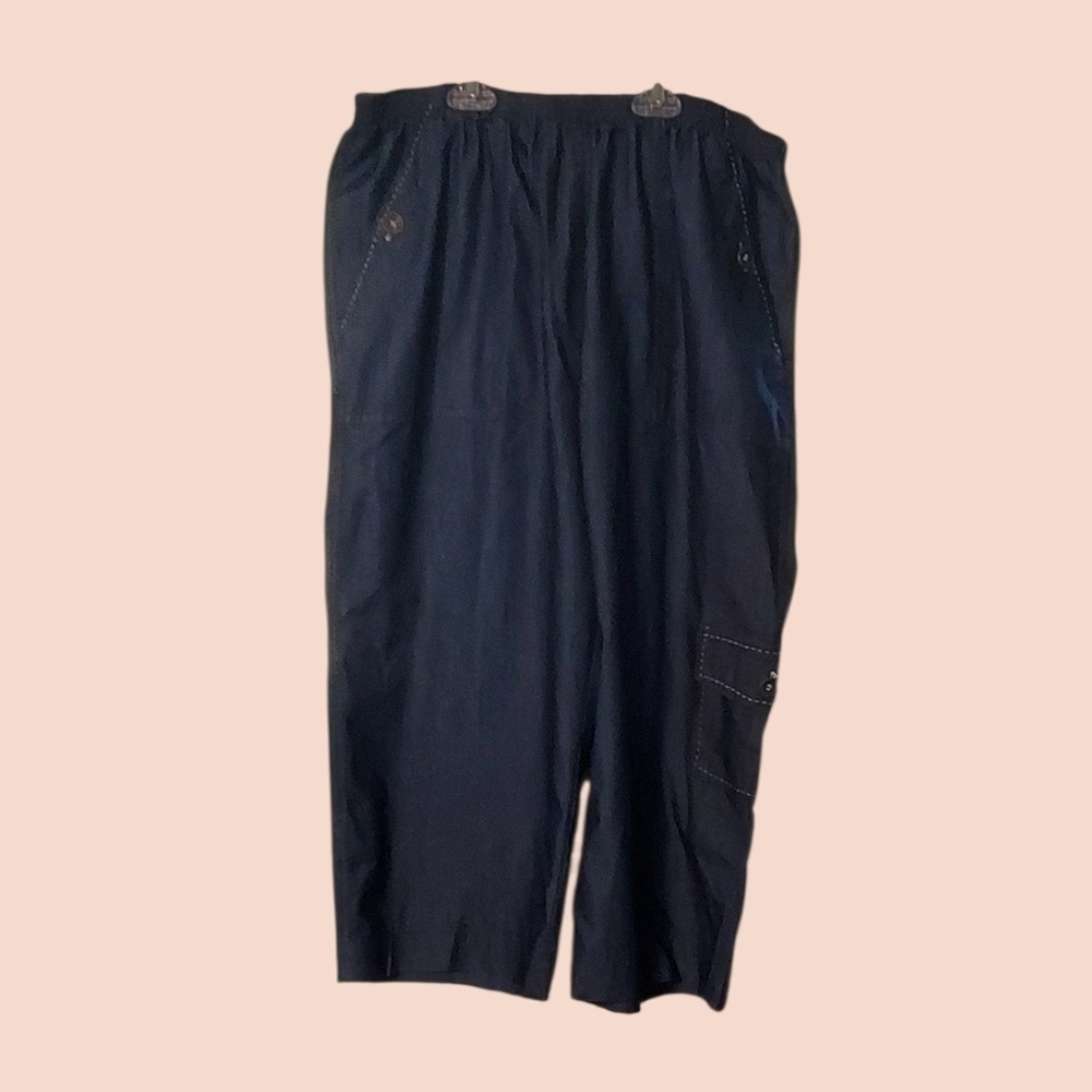 NWT Alfred Dunner Dark Chambray Cargo Pants ~sz 16W